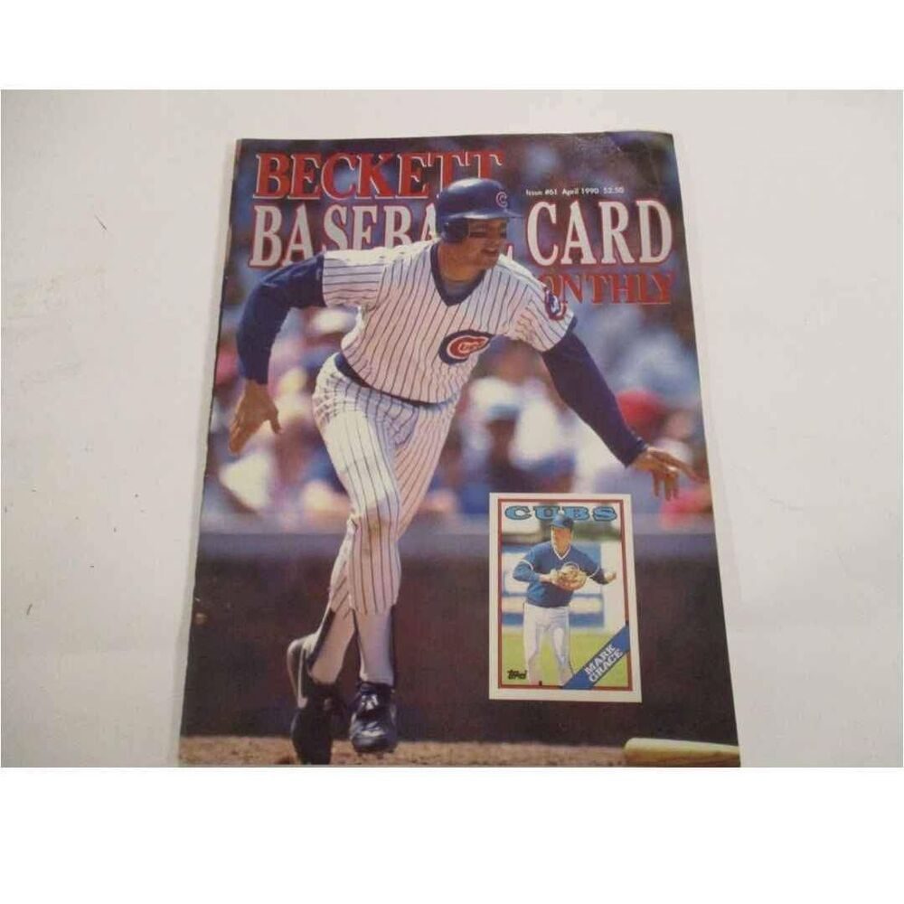 APRIL 1990 ISSUE #61 BECKETT BASEBALL CARD MONTHLY MARK GRACE, CHICAGO CUBS